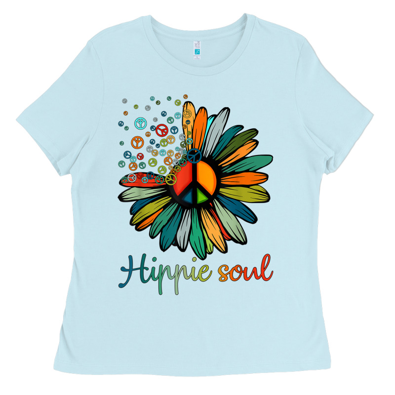 Daisy Peace Sign Hippie Soul Tshirt Flower Lovers Gifts Ladies Tee by longCreatives | Teevron