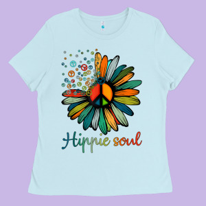 Daisy Peace Sign Hippie Soul Tshirt Flower Lovers Gifts Ladies Tee Designed By Longcreatives