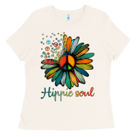 Bone daisy peace sign hippie soul tshirt flower lovers gifts Ladies Tee - longCreatives
