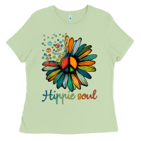 Matcha daisy peace sign hippie soul tshirt flower lovers gifts Ladies Tee - longCreatives