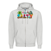 Dove Grey be salty Zipper Hoodie - Artiststas