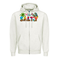 Oatmeal Heather be salty Zipper Hoodie - Artiststas