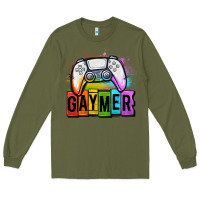 Army Green gaymer lgbtq gaming Long Sleeve Tee - OliviaCreatesArt
