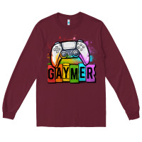 Burgundy gaymer lgbtq gaming Long Sleeve Tee - OliviaCreatesArt
