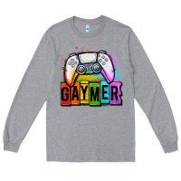 Heather Grey gaymer lgbtq gaming Long Sleeve Tee - OliviaCreatesArt