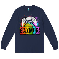 Navy gaymer lgbtq gaming Long Sleeve Tee - OliviaCreatesArt