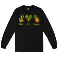 Black Peace Love Pineapple Long Sleeve Tee - Jasminsmagicworld