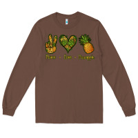 Chestnut Peace Love Pineapple Long Sleeve Tee - Jasminsmagicworld