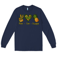 Navy Peace Love Pineapple Long Sleeve Tee - Jasminsmagicworld