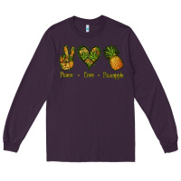 Plum Peace Love Pineapple Long Sleeve Tee - Jasminsmagicworld