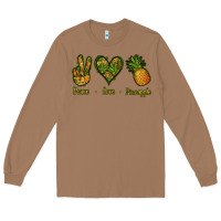 Toasted Coconut Peace Love Pineapple Long Sleeve Tee - Jasminsmagicworld
