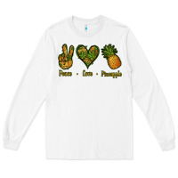 White Peace Love Pineapple Long Sleeve Tee - Jasminsmagicworld