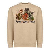 Mushroom Peace Love T Rex Heavyweight Sweatshirt - LillyAllenDesigns