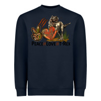 Navy Peace Love T Rex Heavyweight Sweatshirt - LillyAllenDesigns