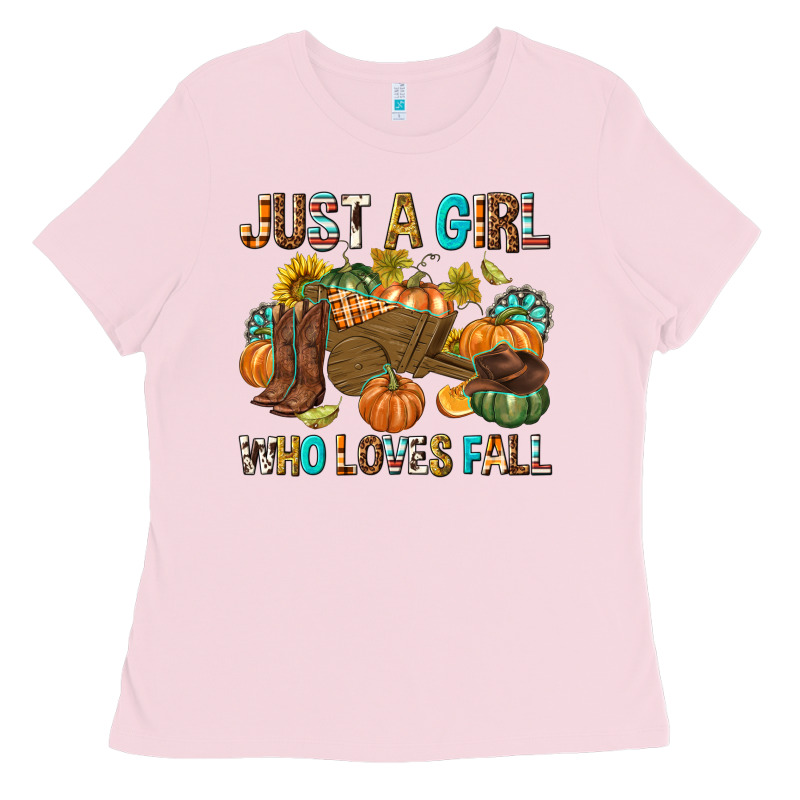 Just A Girl Who Loves Fall Ladies Tee by texasbilliewilder | Teevron