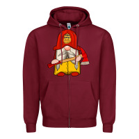 Burgundy firefighter gnomes Zipper Hoodie - Artiststas