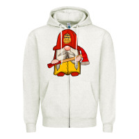 Oatmeal Heather firefighter gnomes Zipper Hoodie - Artiststas