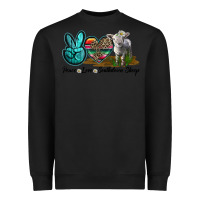Black Peace Love Southdown Sheep Heavyweight Sweatshirt - LillyAllenDesigns