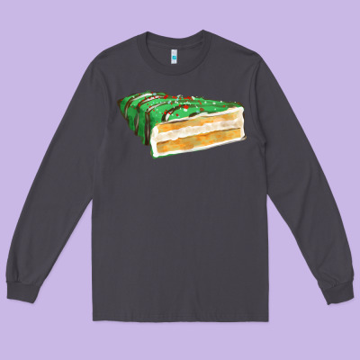 Green Christmas Cake Fa Element 1 Long Sleeve Tee Designed By Fadigitalartstudio