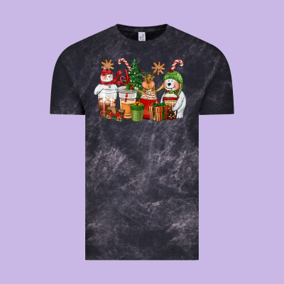 Christmas Polar Bear Reindeer And Snowman Coffee C Vintage Tee Designed By Cowgirlartshop