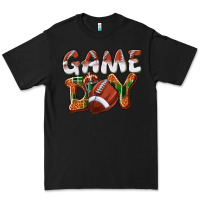 Black Game day leopard Football Premium Tee - NancyCooperArtShop