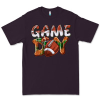 Plum Game day leopard Football Premium Tee - NancyCooperArtShop