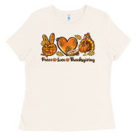 Bone Peace Love Thanksgiving Ladies Tee - texasbilliewilder