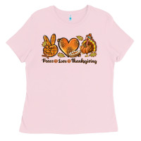 Peace Love Thanksgiving Ladies Tee | Teevron