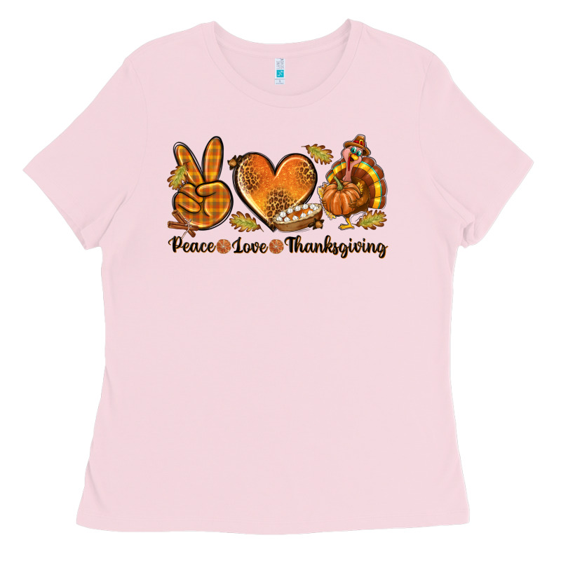 Peace Love Thanksgiving Ladies Tee by texasbilliewilder | Teevron