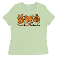Matcha Peace Love Thanksgiving Ladies Tee - texasbilliewilder