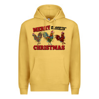 Antique Gold Merry Cluckin' Christmas Premium Hoodie - RanaPortraitStore