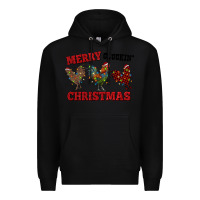 Black Merry Cluckin' Christmas Premium Hoodie - RanaPortraitStore