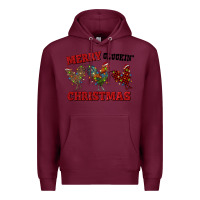 Burgundy Merry Cluckin' Christmas Premium Hoodie - RanaPortraitStore