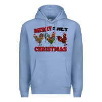 Colony Blue Merry Cluckin' Christmas Premium Hoodie - RanaPortraitStore