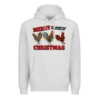 Dove Grey Merry Cluckin' Christmas Premium Hoodie - RanaPortraitStore