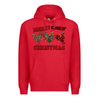 Red Merry Cluckin' Christmas Premium Hoodie - RanaPortraitStore