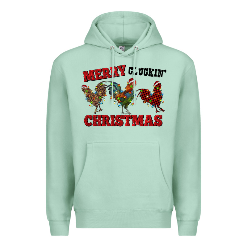 Merry Cluckin' Christmas Premium Hoodie by RanaPortraitStore | Teevron