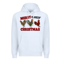 White Merry Cluckin' Christmas Premium Hoodie - RanaPortraitStore