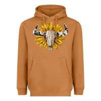 Meerkat cowhide bull skull and sunflower Heavyweight Hoodie - BarkalooDesign