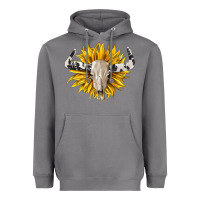 Storm cowhide bull skull and sunflower Heavyweight Hoodie - BarkalooDesign