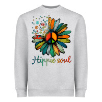 Heather Grey daisy peace sign hippie soul tshirt flower lovers gifts Heavyweight Sweatshirt - longCreatives
