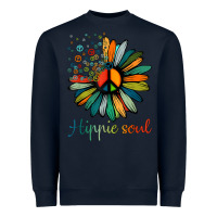 Navy daisy peace sign hippie soul tshirt flower lovers gifts Heavyweight Sweatshirt - longCreatives