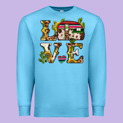 Love Caravan Premium Sweatshirt Designed By Barkaloodesign