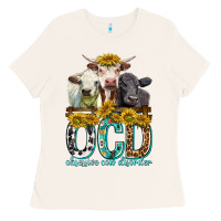 Bone Obsessive Cow Disorder with Cows Ladies Tee - texasbilliewilder