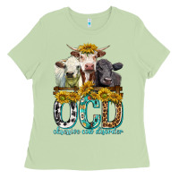 Matcha Obsessive Cow Disorder with Cows Ladies Tee - texasbilliewilder