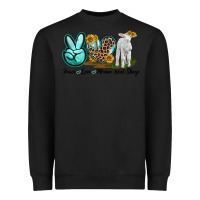 Black Peace Love Merino Wool Sheep Heavyweight Sweatshirt - LillyAllenDesigns