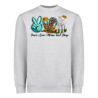 Heather Grey Peace Love Merino Wool Sheep Heavyweight Sweatshirt - LillyAllenDesigns