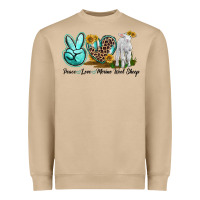 Mushroom Peace Love Merino Wool Sheep Heavyweight Sweatshirt - LillyAllenDesigns