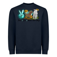 Navy Peace Love Merino Wool Sheep Heavyweight Sweatshirt - LillyAllenDesigns