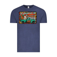 Vintage Denim merry christmas farm truck Vintage Tee - Jasminsmagicworld